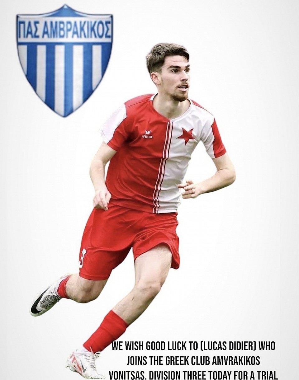 We wish good luck to (Lucas Didier) who joins the Greek club Amvrakikos Vonitsas. division three today for a trial