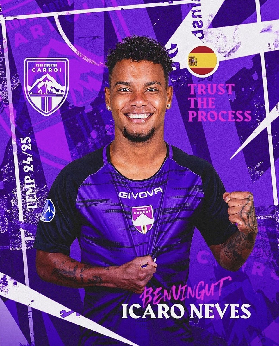 official presentation of the CE Carroi club in Andorra and the Brazilian player (Neves) (  @icanevess is a versatile player who plays in all offensive positions (Neves)   good luck (Neves)   @ce_carroi_