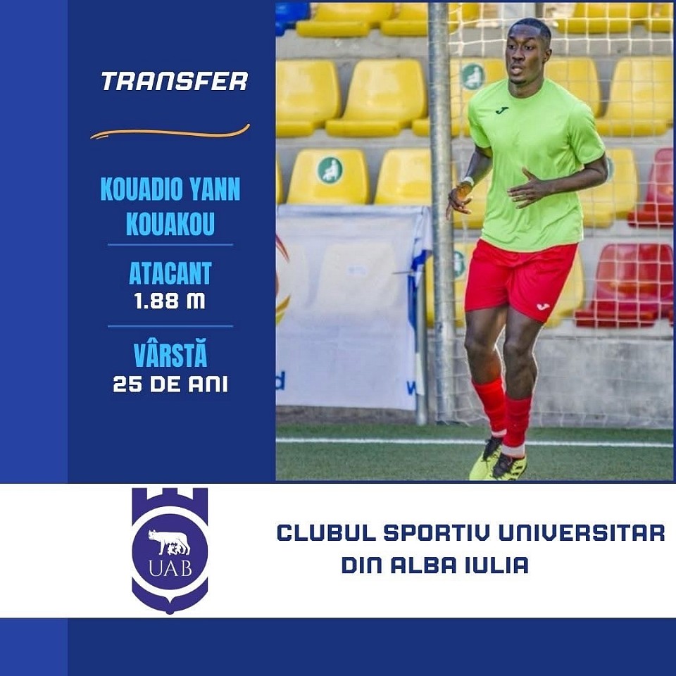 Kouadio Yann Kouakou French player (25) playing in the position of attacker will join his club tomorrow in Romania 🇷🇴 and we wish him good luck and thank you for the trust   @CLUBUL SPORTIV UNIVERSITAR DIN ALBA IULIA  in division 3 in Romania  Thank you @eagle_eye_representative for the work done
